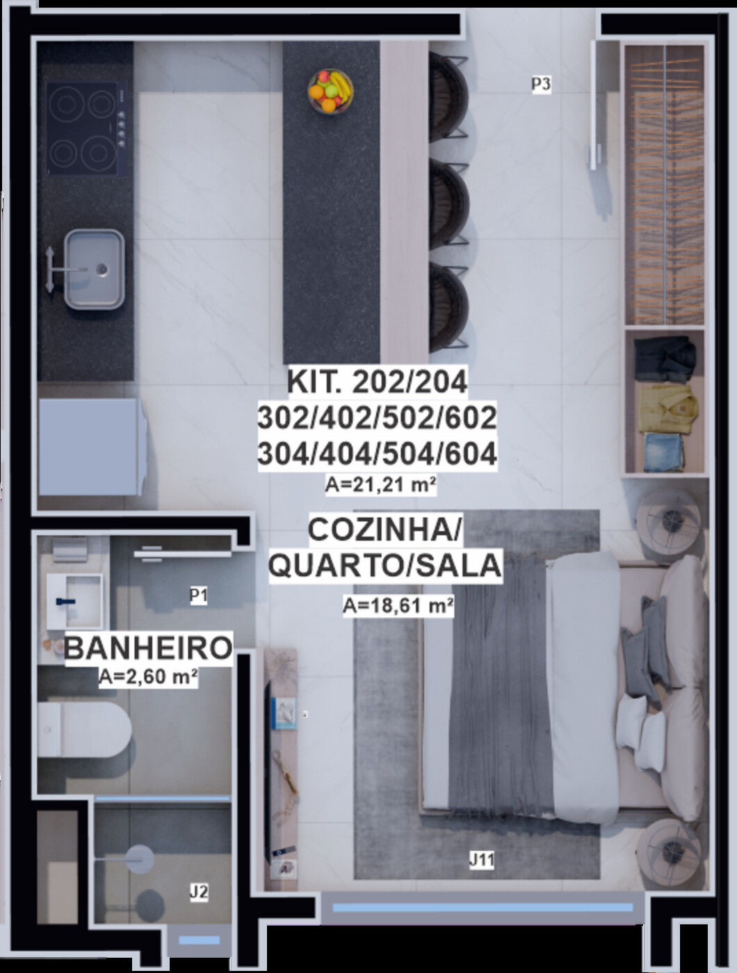 Planta baixa Studio disponível